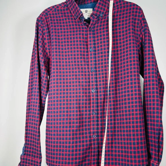 Casual Red and Blue Checkered Men's Shirt - Picture 6 of 10